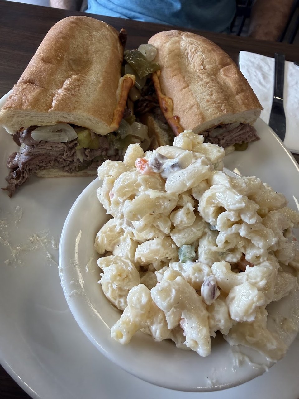 Roast Beef Sandwich and Pasta Salad